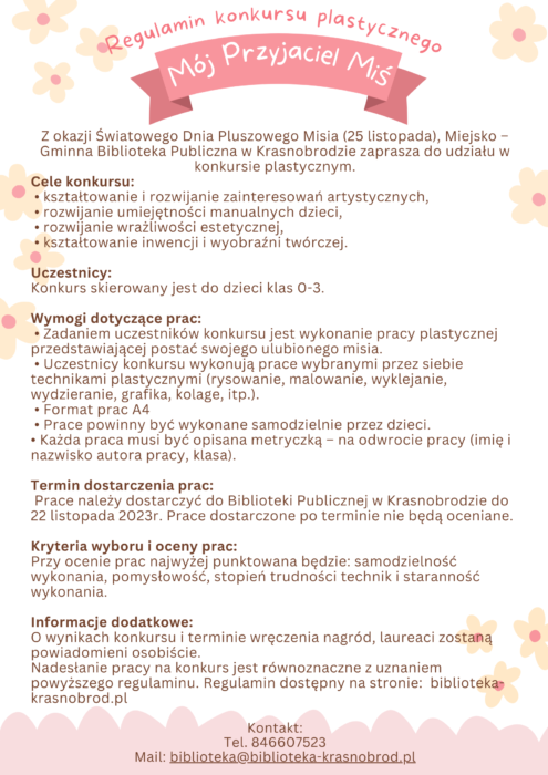 mój przyjaciel miś regulamin konkursu